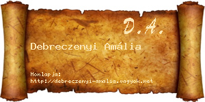 Debreczenyi Amália névjegykártya
