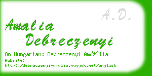 amalia debreczenyi business card